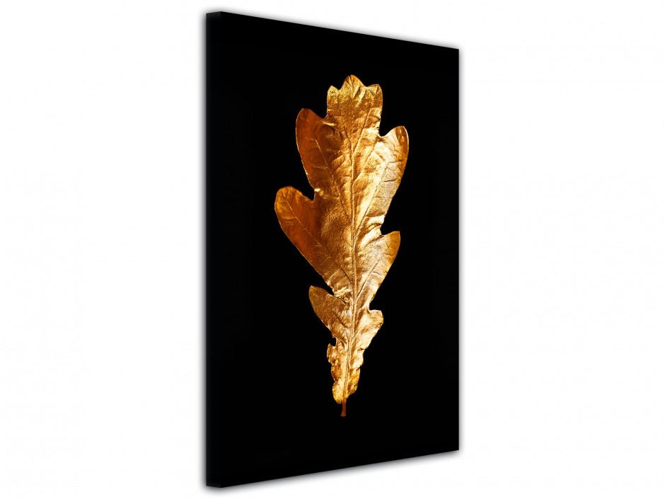 Tableau toile imprimée Feuille Dorée II