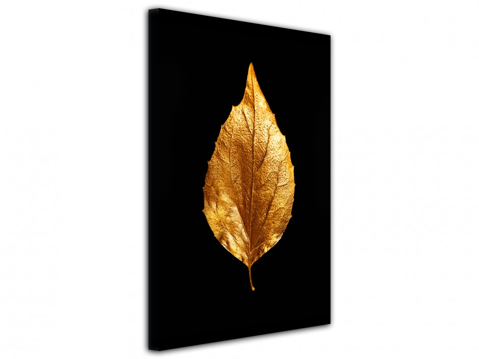 Tableau toile imprimée Feuille Dorée III