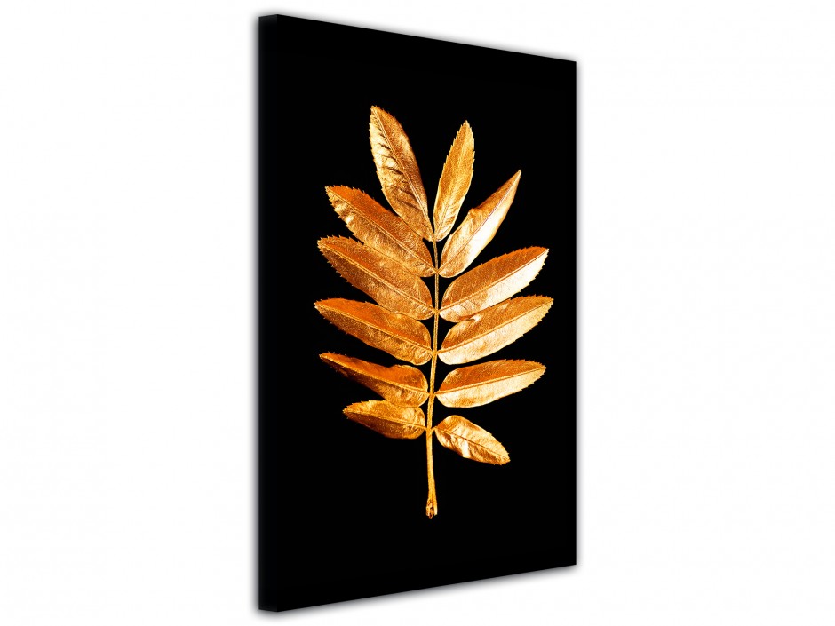 Tableau toile imprimée Feuille Dorée IV