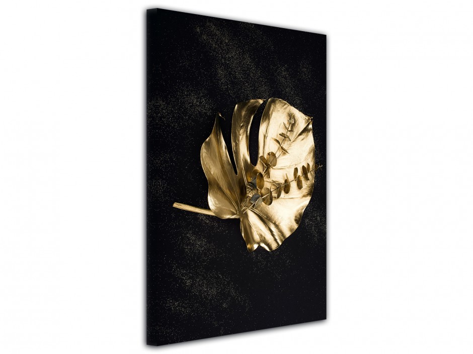 Tableau toile imprimée Feuille Dorée VI