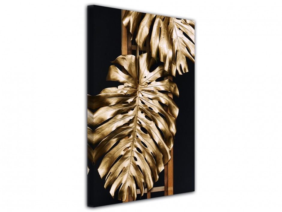 Tableau toile imprimée Feuille Dorée VIII