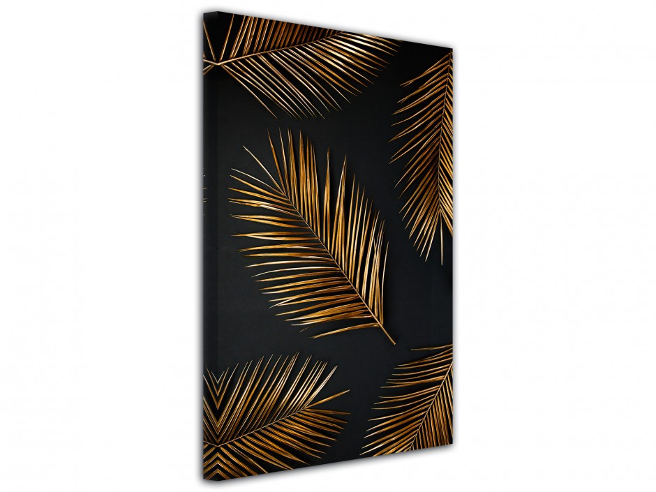 Tableau toile imprimée Feuille Dorée IX
