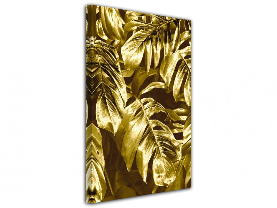 Tableau toile imprimée Feuillage d’Or Couture