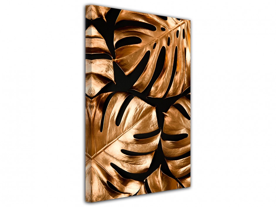 Tableau toile imprimée Monstera Cuivré Opulent