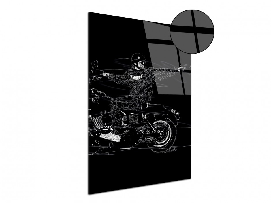 Tableau Plexiglas Motard rebelle