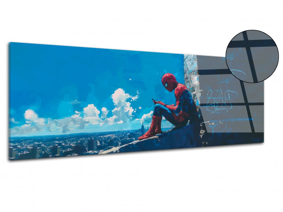 Tableau Plexiglas Héros araignée au sommet