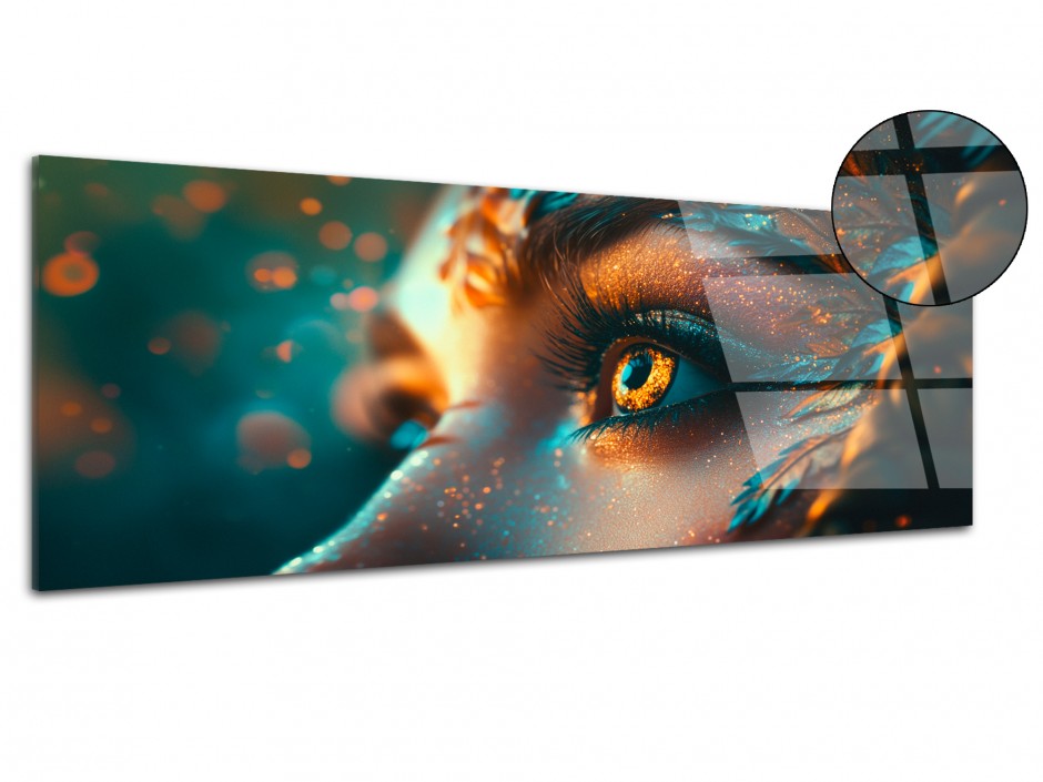 Tableau Plexiglas Regard doré féérique