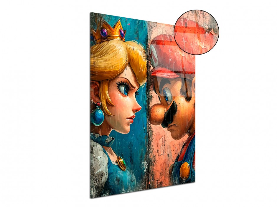 Tableau Plexiglas Duel Mario & Peach
