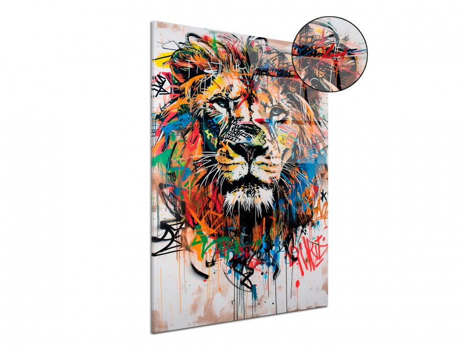 Tableau Plexiglas Lion Graffiti