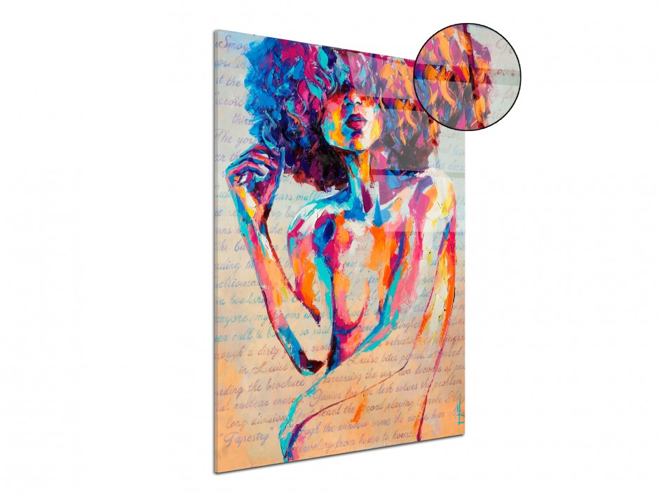 Tableau Plexiglas Femme Colorée