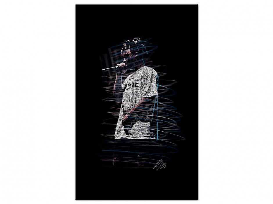 Tableau Aluminium Chanteur en scène