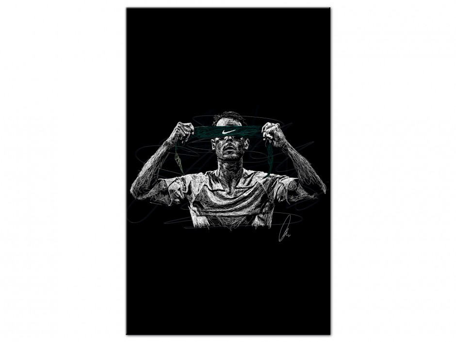 Tableau Aluminium Victoire sur le court