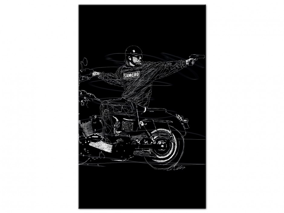 Tableau Aluminium Motard rebelle