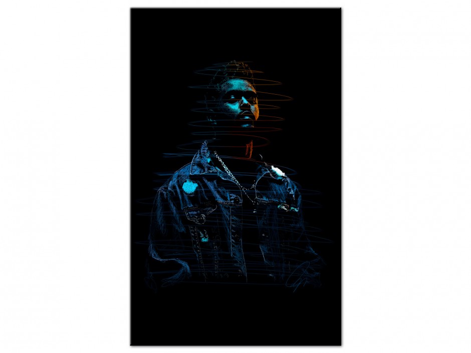 Tableau Aluminium Lueur bleutée