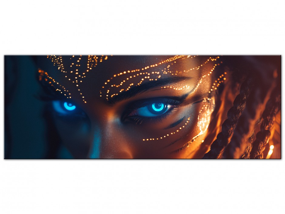 Tableau Aluminium Regard luminescent bleu