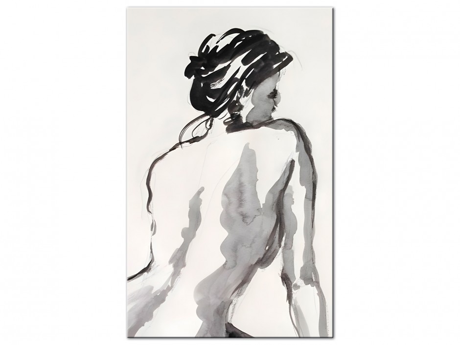 Tableau Aluminium Féminité Encre Noire