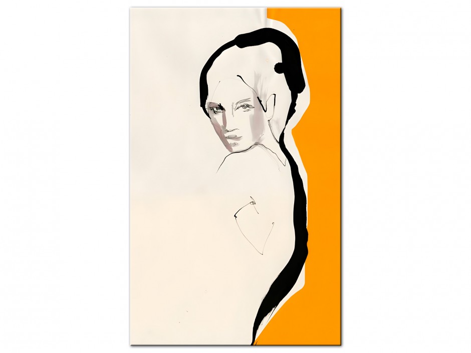 Tableau Aluminium Portrait Orange