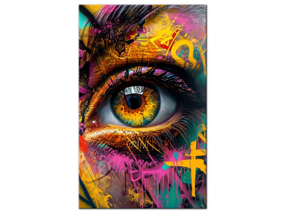 Tableau Aluminium Eye Graffiti