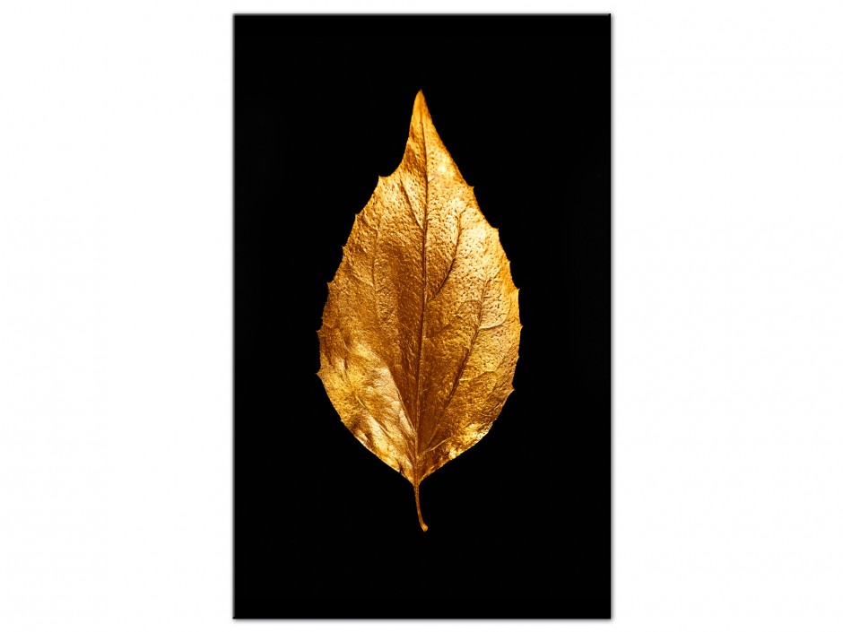 Tableau Aluminium Feuille Dorée III