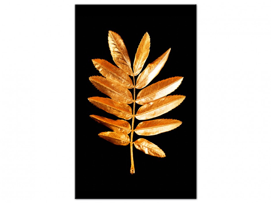 Tableau Aluminium Feuille Dorée IV