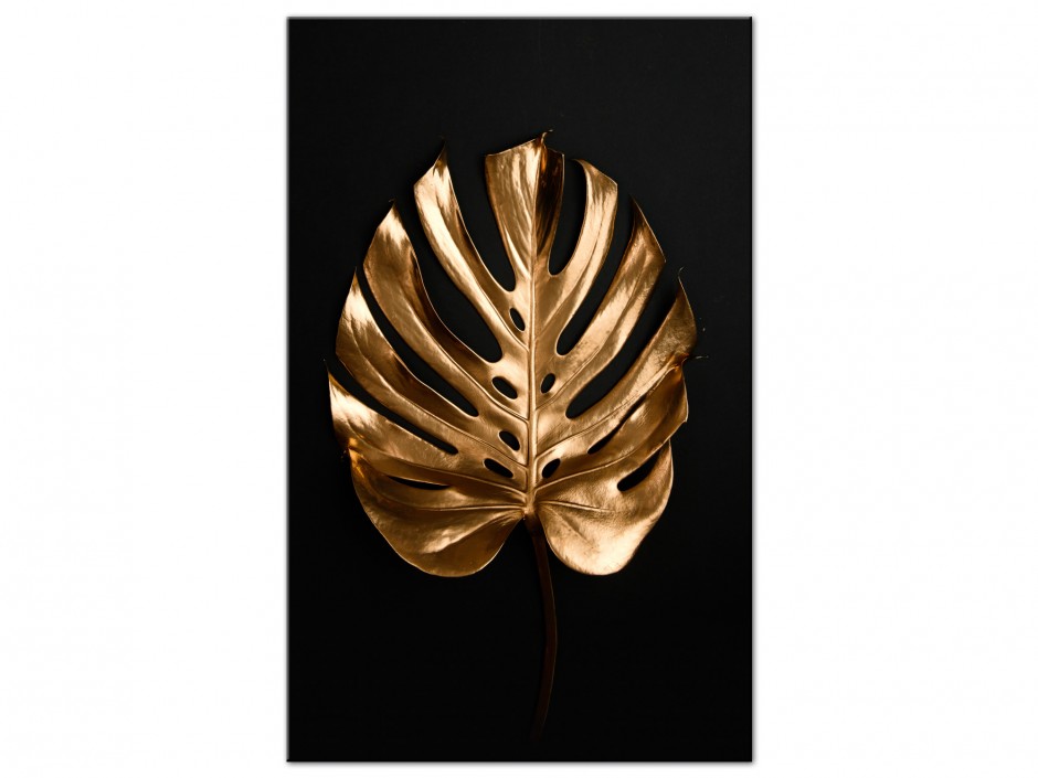 Tableau Aluminium Feuille Dorée V