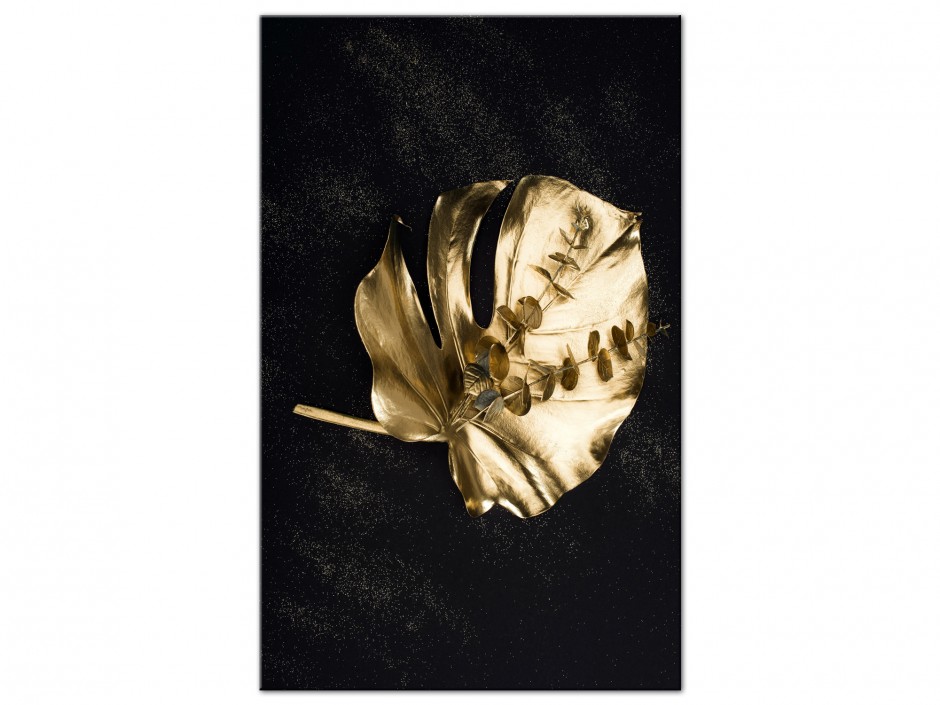 Tableau Aluminium Feuille Dorée VI