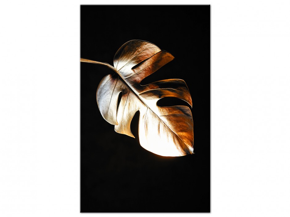 Tableau Aluminium Feuille Dorée VII