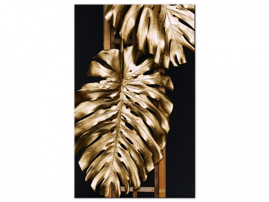 Tableau Aluminium Feuille Dorée VIII