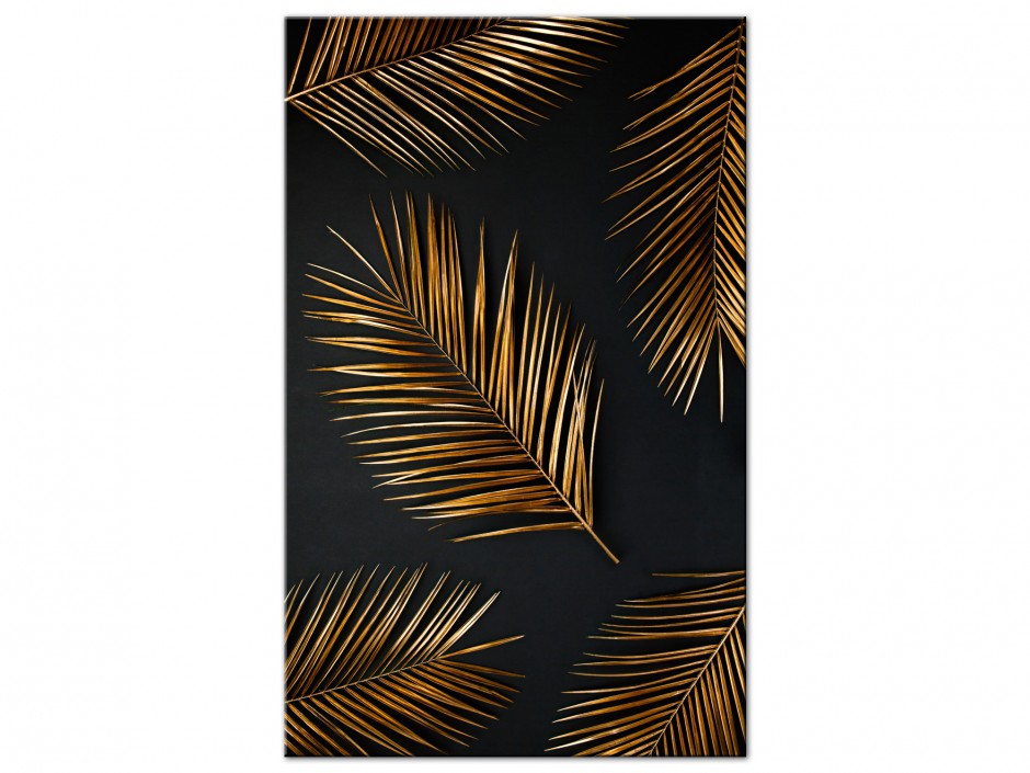 Tableau Aluminium Feuille Dorée IX