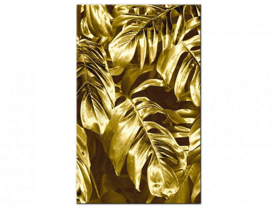 Tableau Aluminium Feuillage d’Or Couture