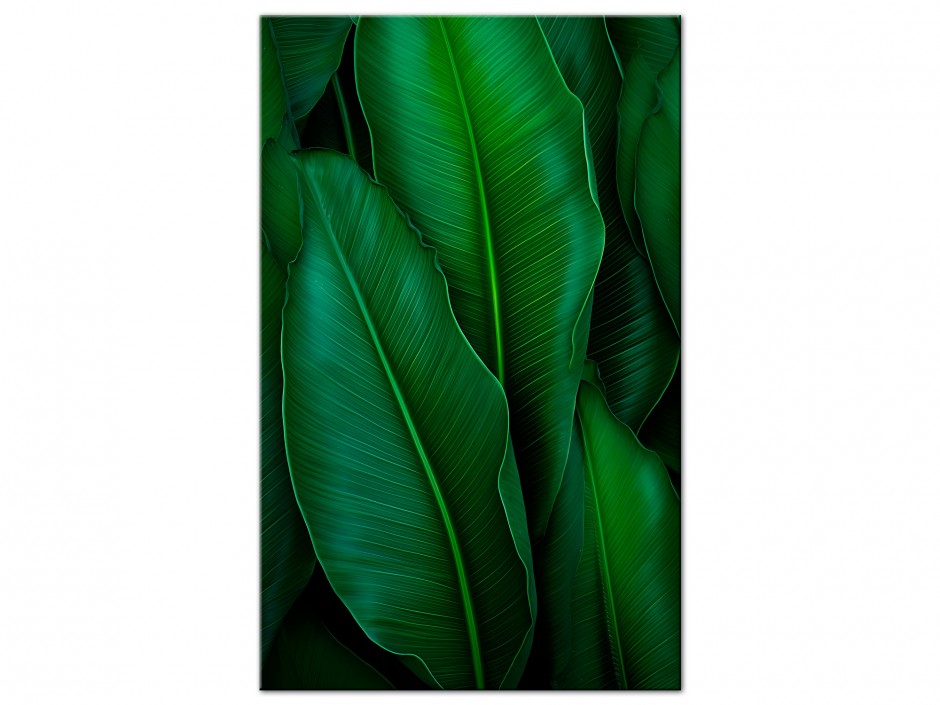 Tableau Aluminium Palmes Or Noir Iconiques