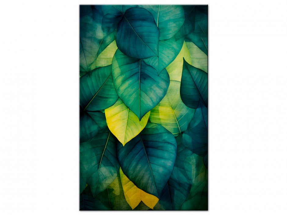 Tableau Aluminium Feuillage Émeraude