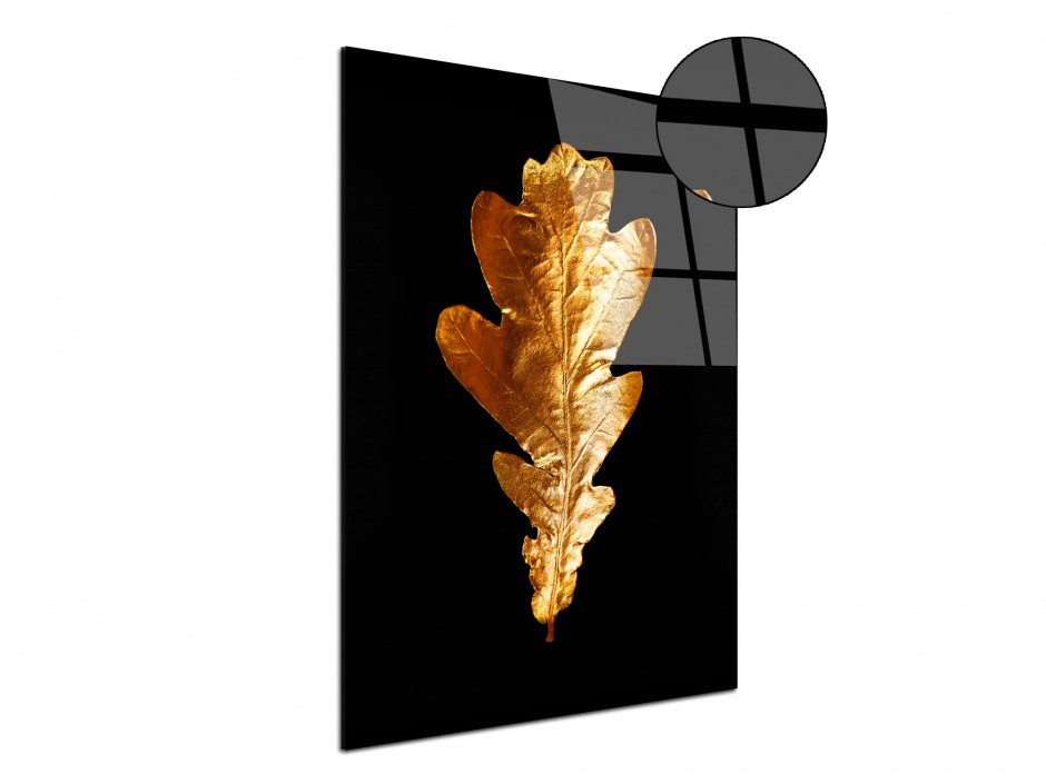 Tableau Plexiglas Feuille Dorée II