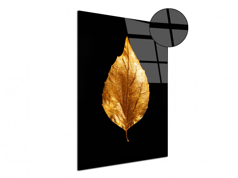Tableau Plexiglas Feuille Dorée III