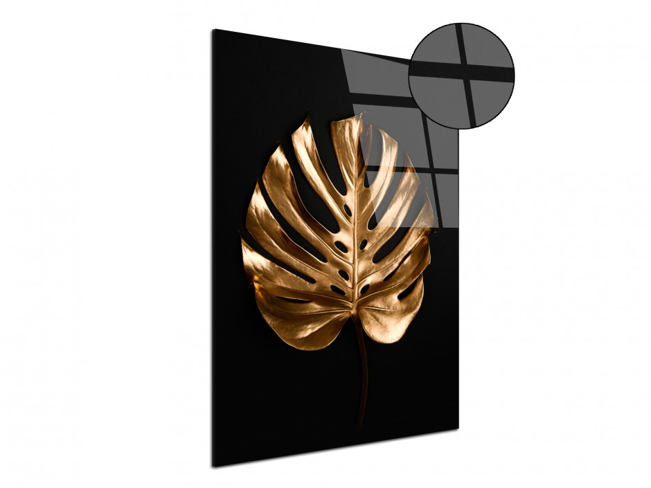 Tableau Plexiglas Feuille Dorée V