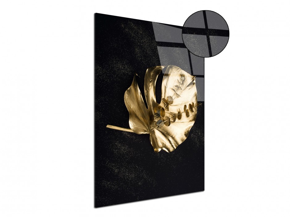 Tableau Plexiglas Feuille Dorée VI