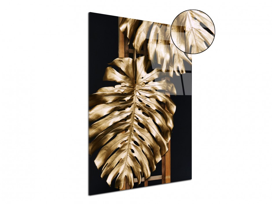 Tableau Plexiglas Feuille Dorée VIII