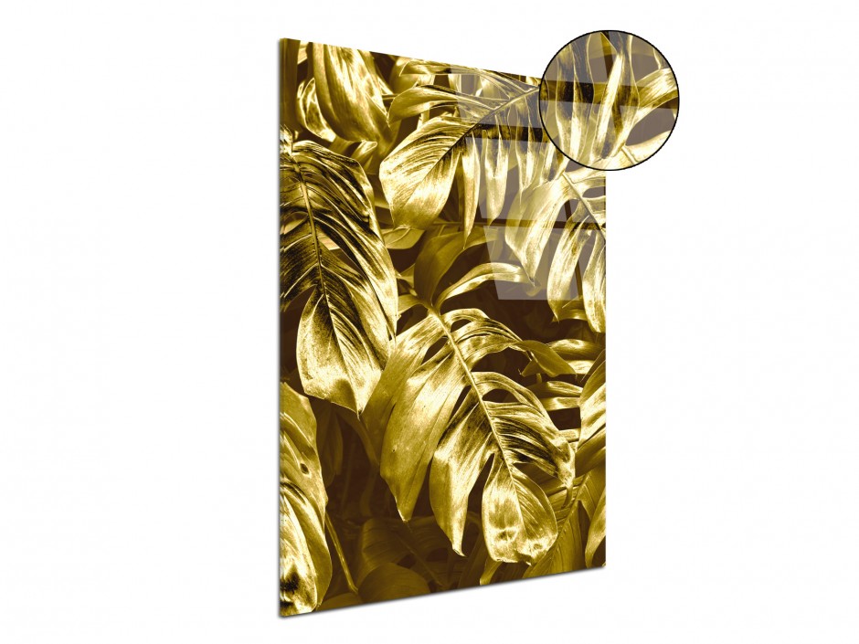 Tableau Plexiglas Feuillage d’Or Couture