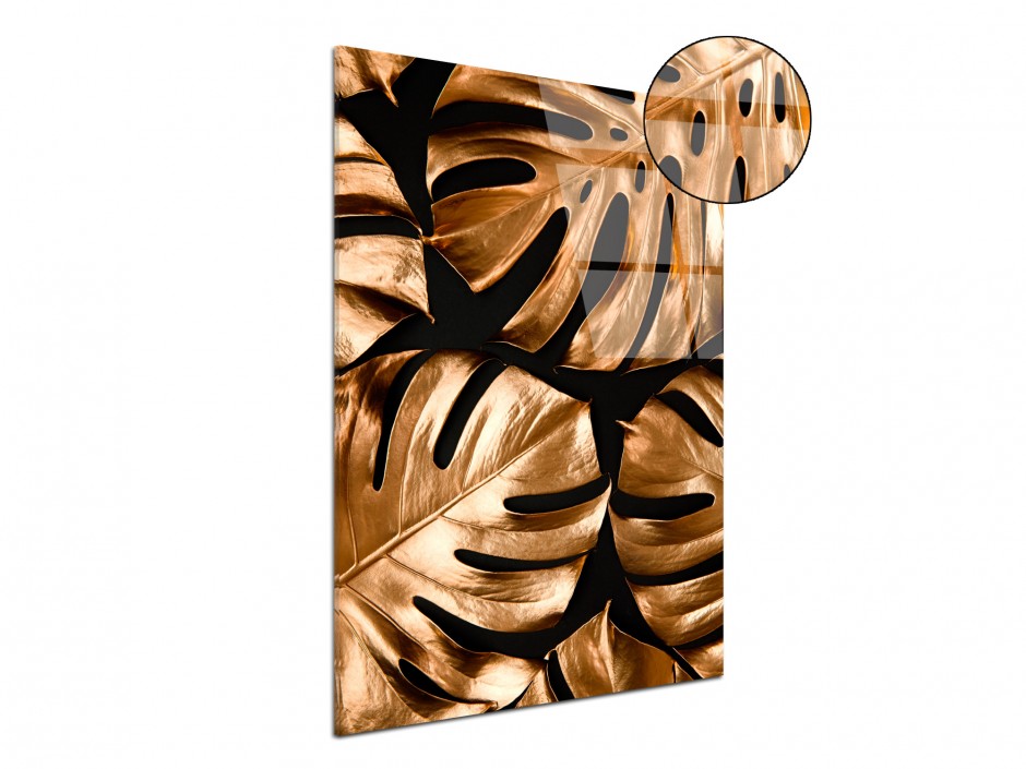 Tableau Plexiglas Monstera Cuivré Opulent