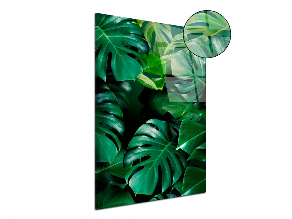 Tableau Plexiglas Monstera Émeraude Perlé