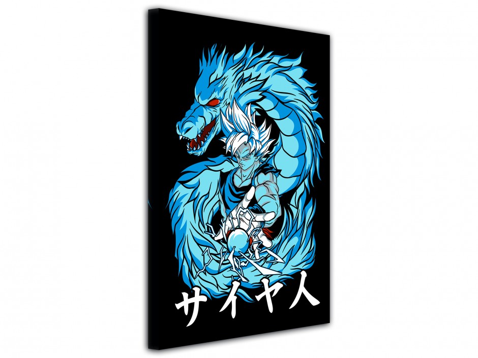 Tableau toile imprimée Guerrier Saiyan Dragon Bleu
