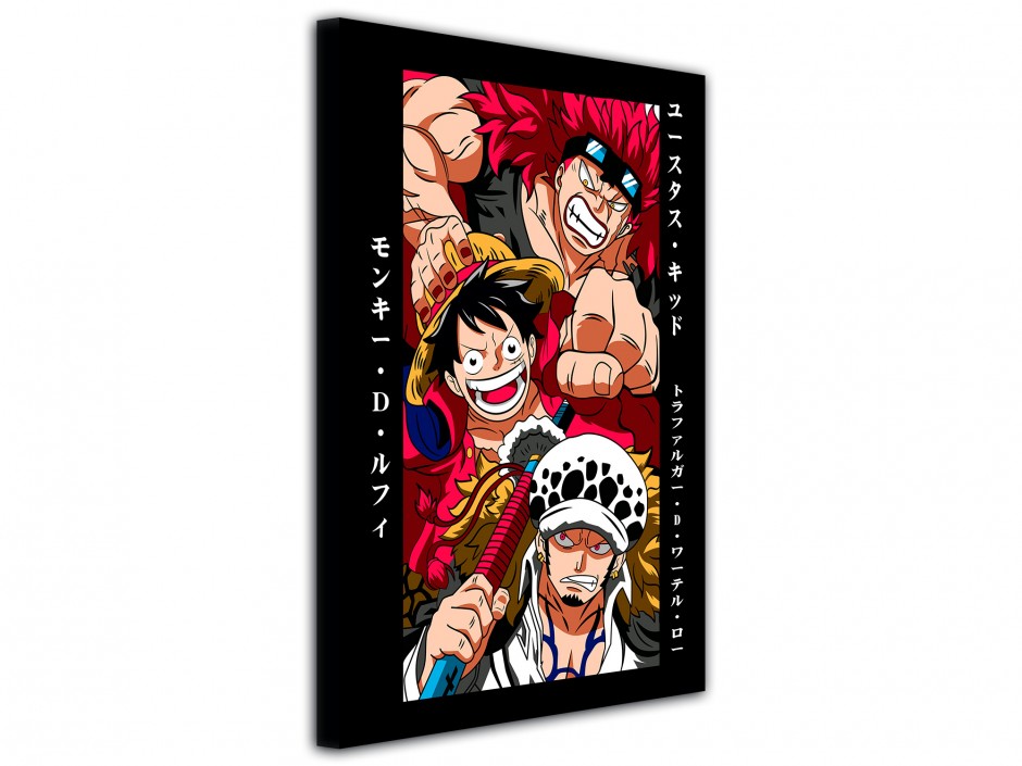 Tableau toile imprimée Trio One Piece Luffy Kid Law