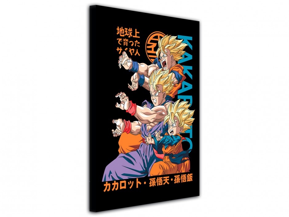 Tableau toile imprimée Évolution Saiyan Kakarot