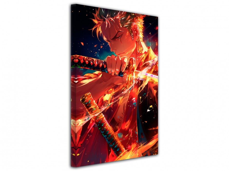 Tableau toile imprimée Zoro Lame de Feu