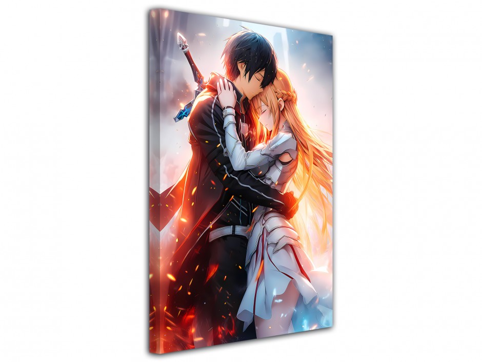 Tableau toile imprimée Couple SAO Kirito Asuna