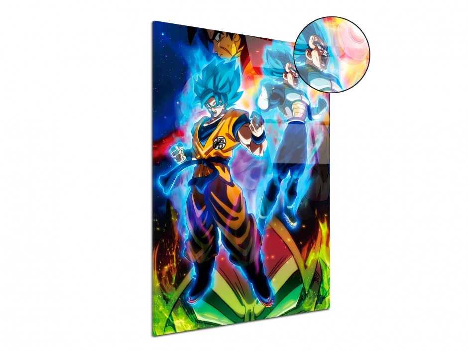 Tableau Plexiglas Goku et Vegeta Super Saiyan Blue