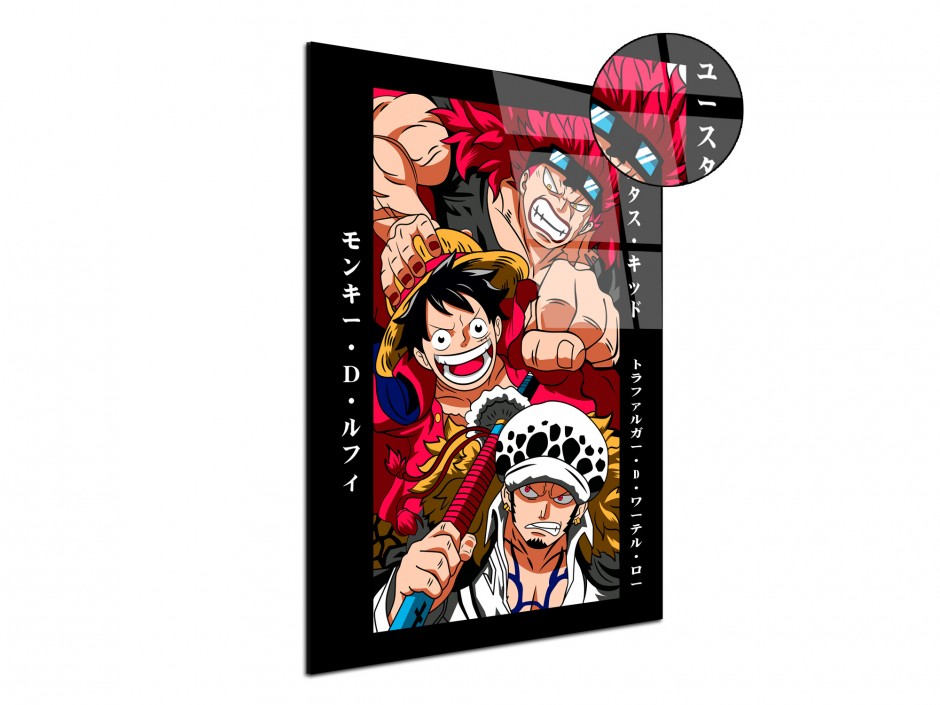 Tableau Plexiglas Trio One Piece Luffy Kid Law