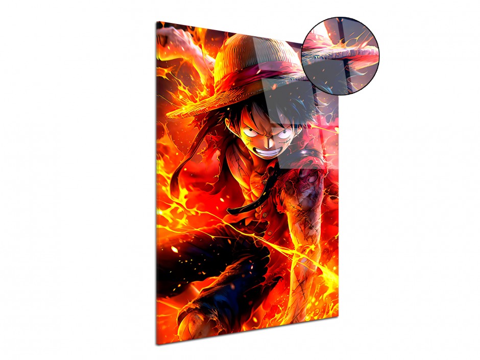 Tableau Plexiglas Luffy Fire Mode