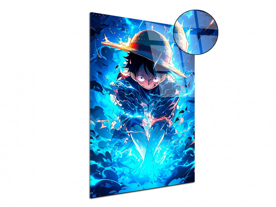Tableau Plexiglas Luffy Blue Energy
