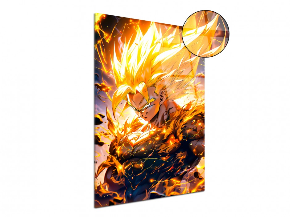 Tableau Plexiglas Goku Super Saiyan Or